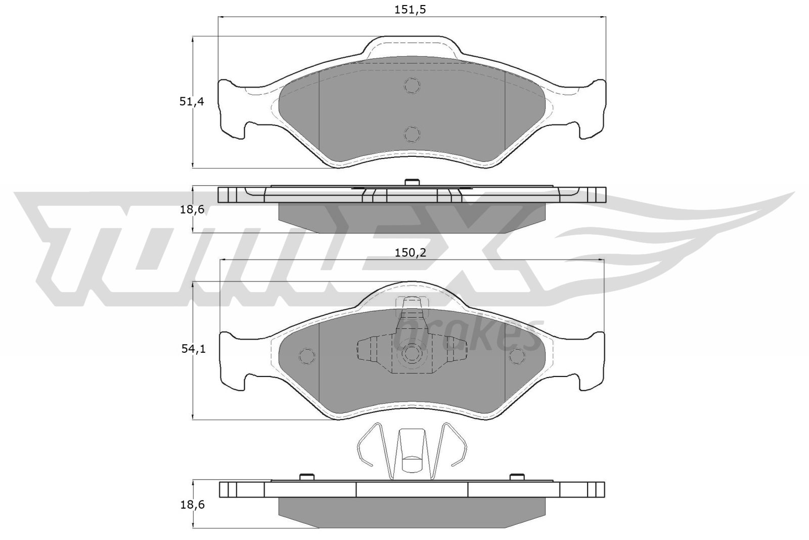 Sada brzdových platničiek kotúčovej brzdy TOMEX Brakes